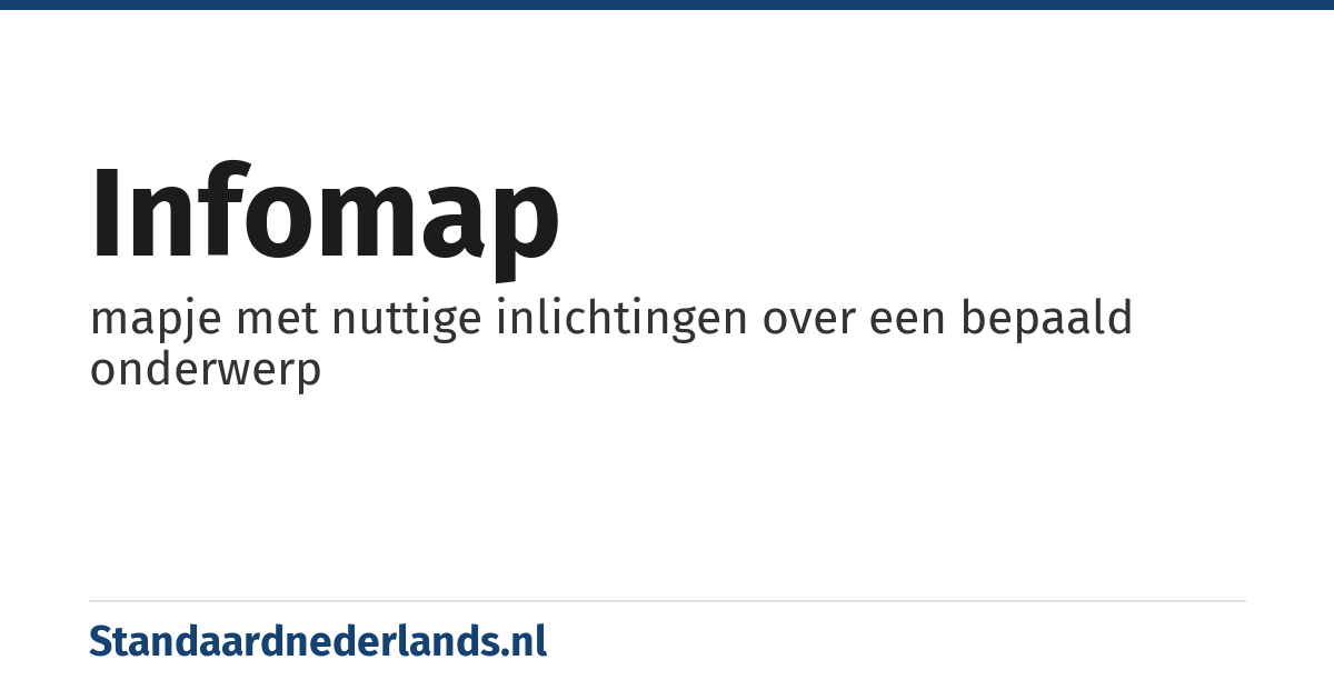 infomap: mapje met nuttige inlichtingen over een bepaald onderwerp