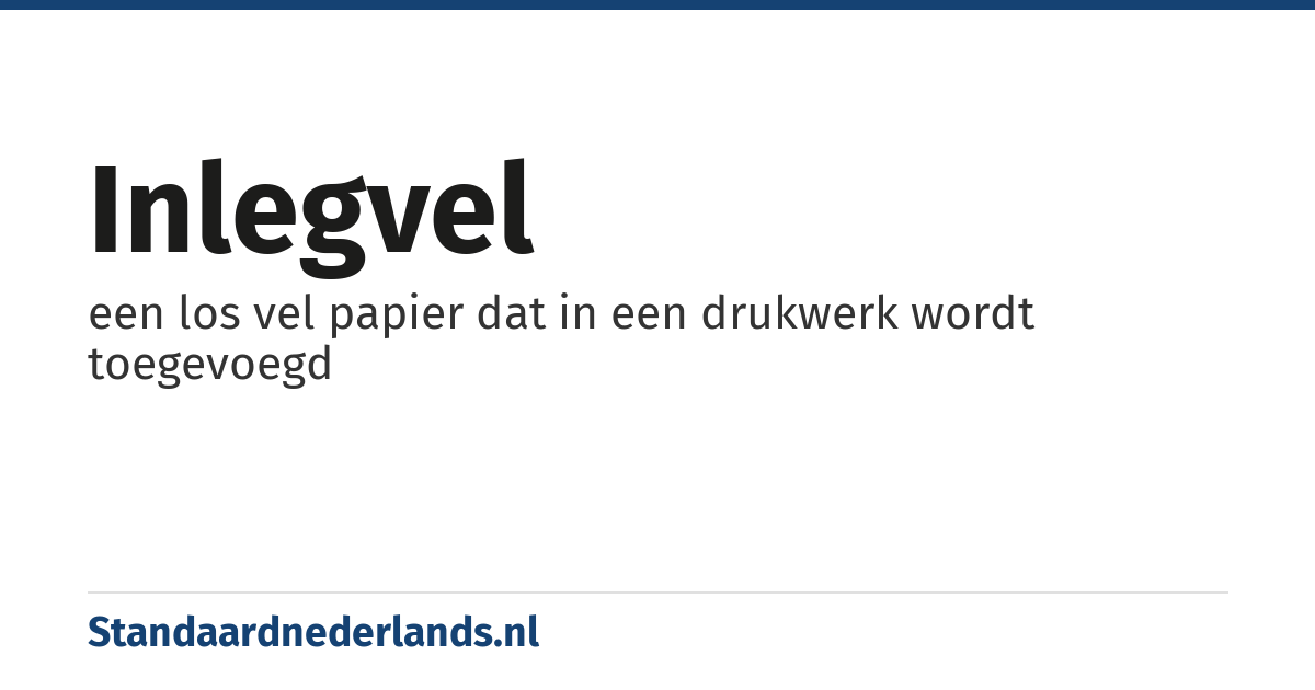 inlegvel: een los vel papier dat in een drukwerk wordt toegevoegd
