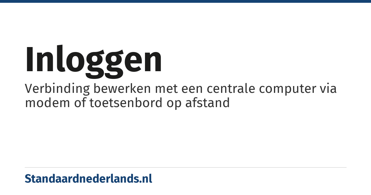 inloggen: Verbinding bewerken met een centrale computer via modem of toetsenbord op afstand