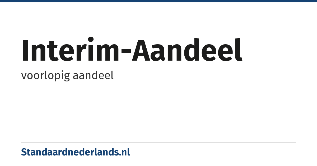interim-aandeel: voorlopig aandeel
