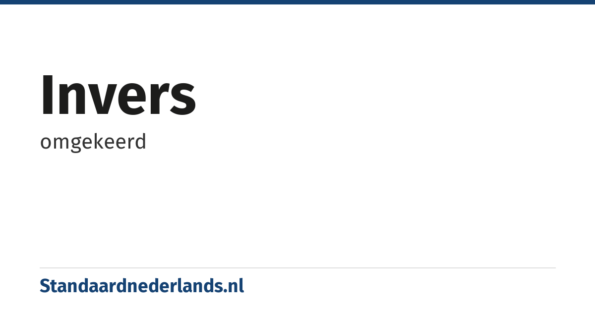 invers: omgekeerd