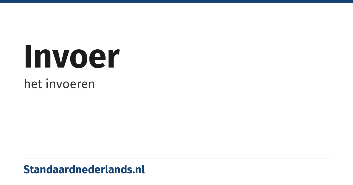 invoer: het invoeren