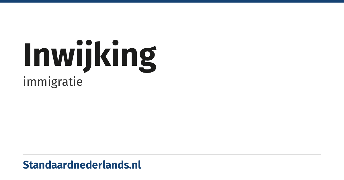 inwijking: immigratie