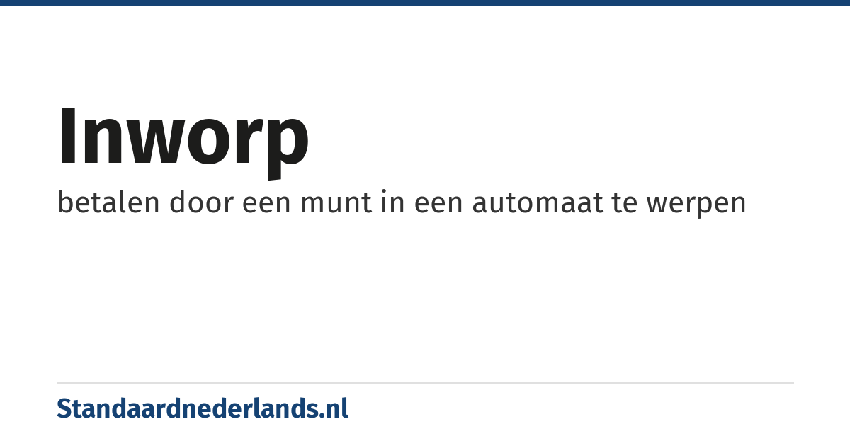 inworp: betalen door een munt in een automaat te werpen