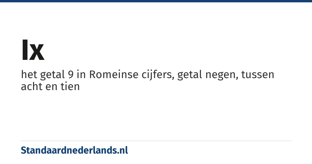 IX: het getal 9 in Romeinse cijfers, getal negen, tussen acht en tien