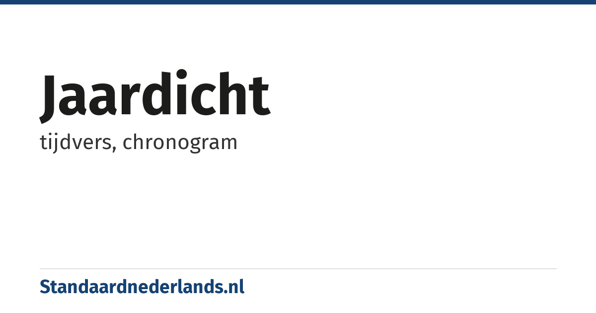 jaardicht: tijdvers, chronogram