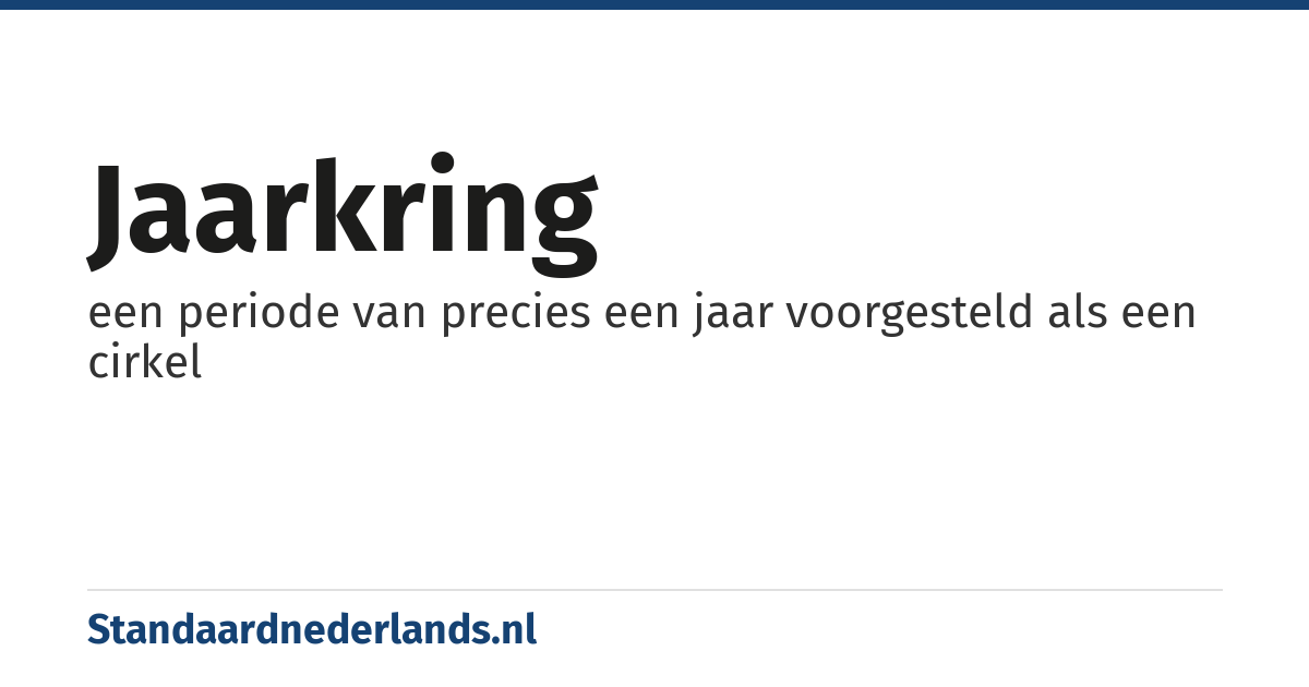 jaarkring: een periode van precies een jaar voorgesteld als een cirkel