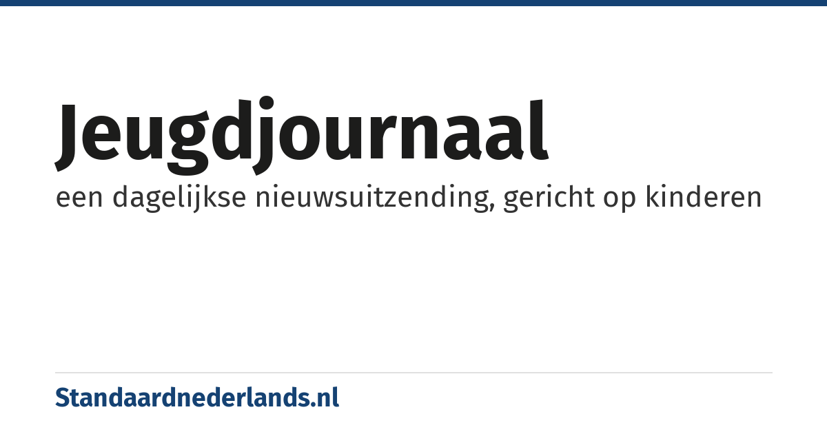 jeugdjournaal: een dagelijkse nieuwsuitzending, gericht op kinderen