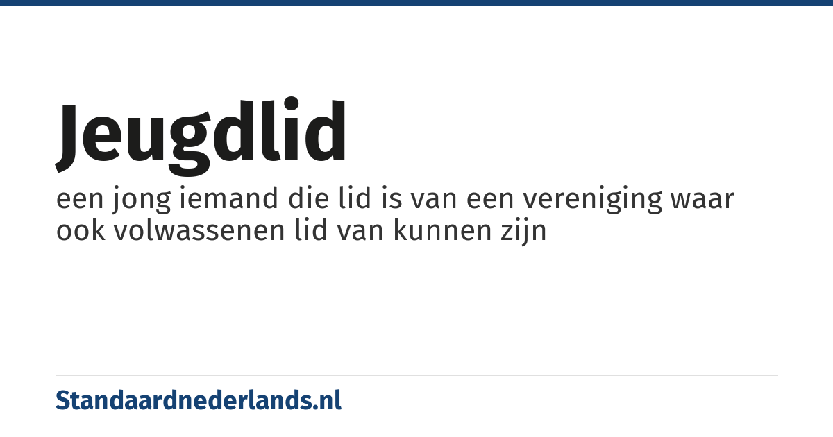 jeugdlid: een jong iemand die lid is van een vereniging waar ook volwassenen lid van kunnen zijn
