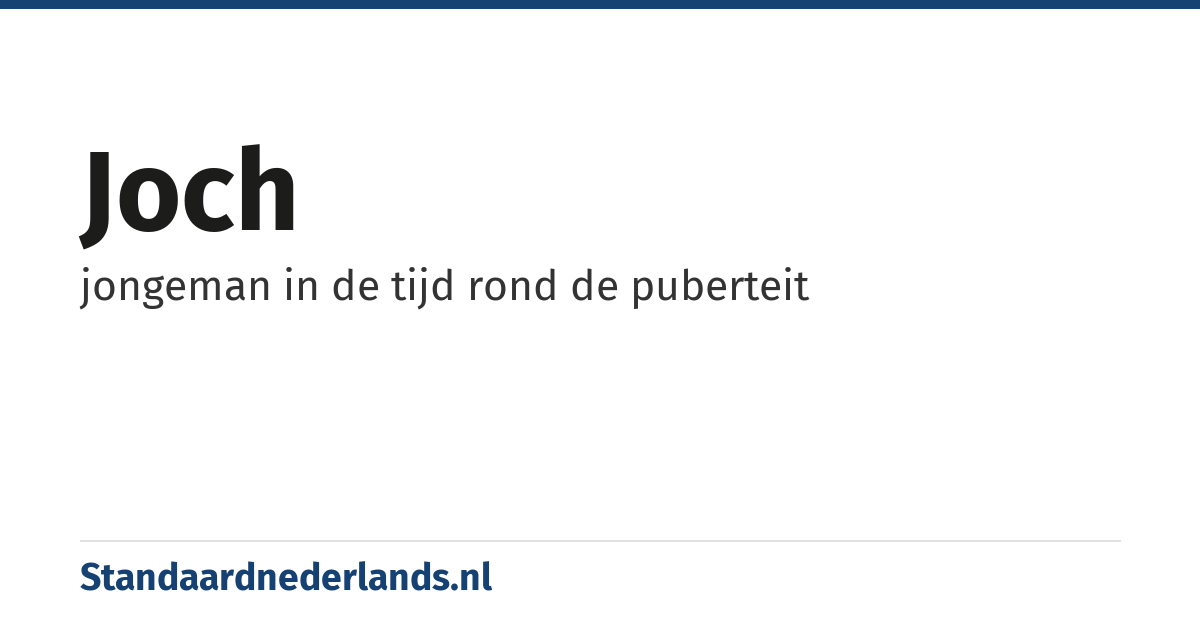 joch: jongeman in de tijd rond de puberteit