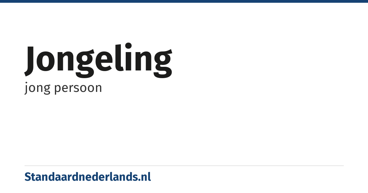 jongeling: jong persoon