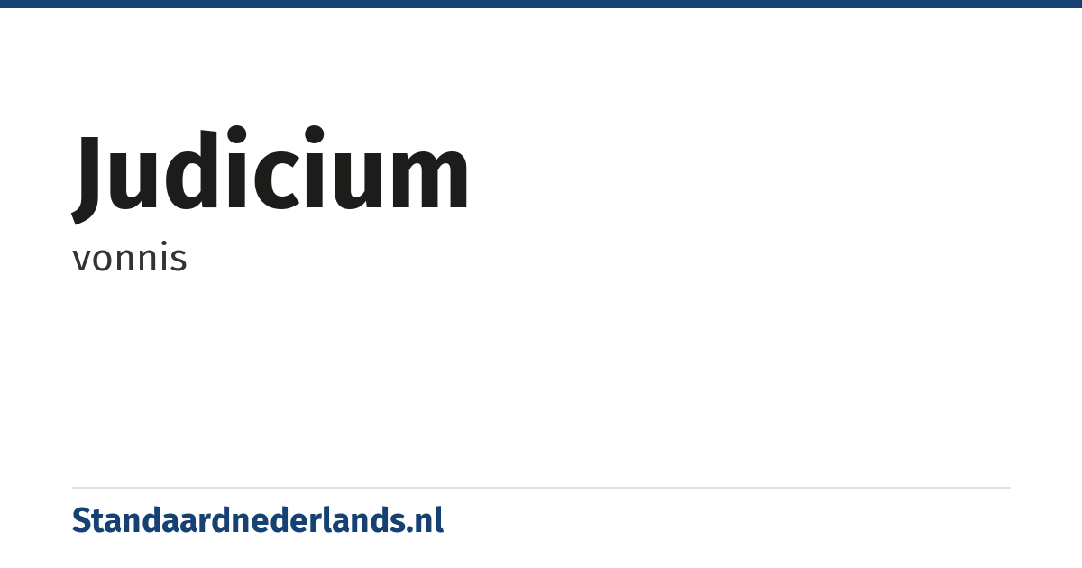 judicium: vonnis