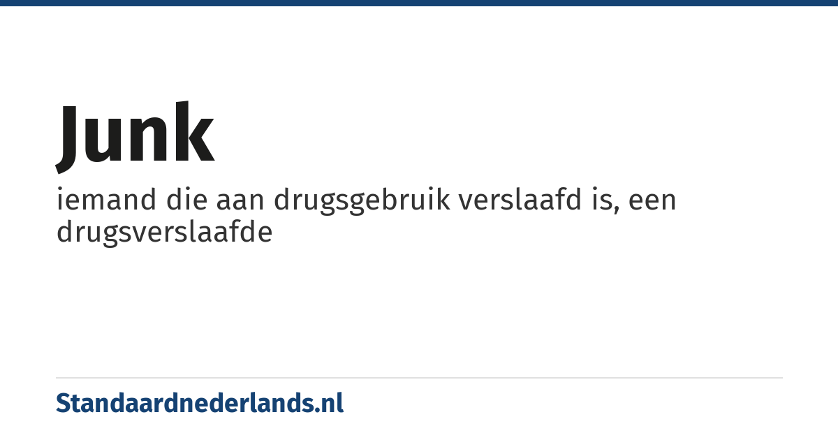 junk: iemand die aan drugsgebruik verslaafd is, een drugsverslaafde