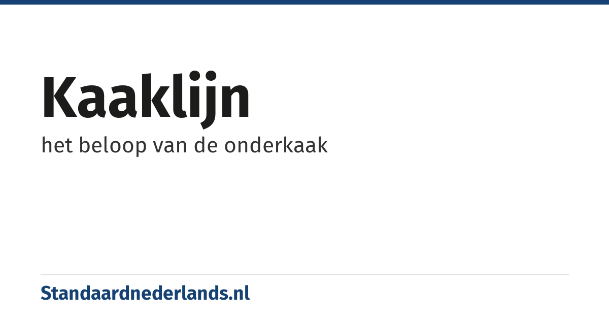 kaaklijn: het beloop van de onderkaak