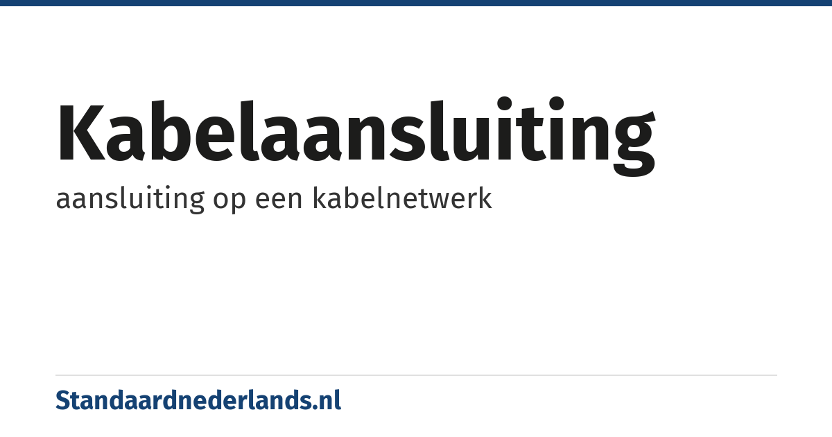 kabelaansluiting: aansluiting op een kabelnetwerk