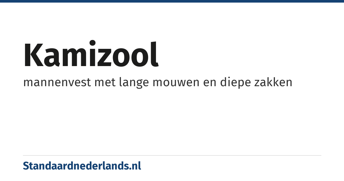 kamizool: mannenvest met lange mouwen en diepe zakken