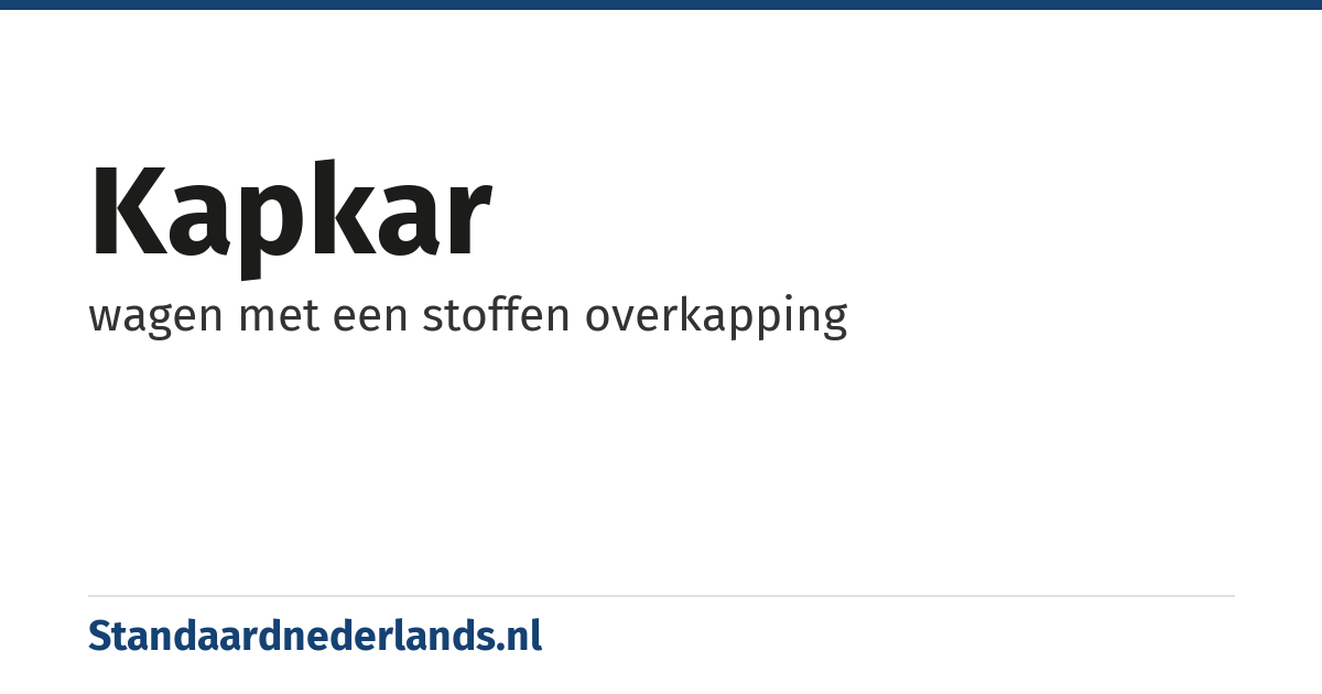 kapkar: wagen met een stoffen overkapping