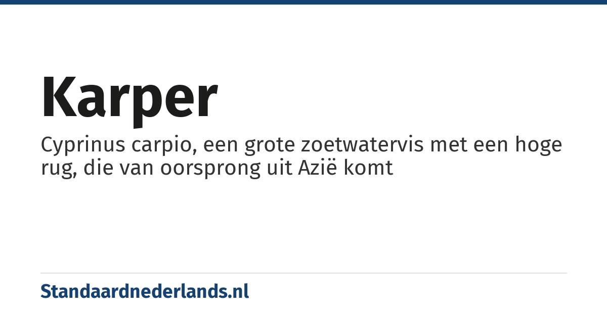karper: Cyprinus carpio, een grote zoetwatervis met een hoge rug, die van oorsprong uit Azië komt