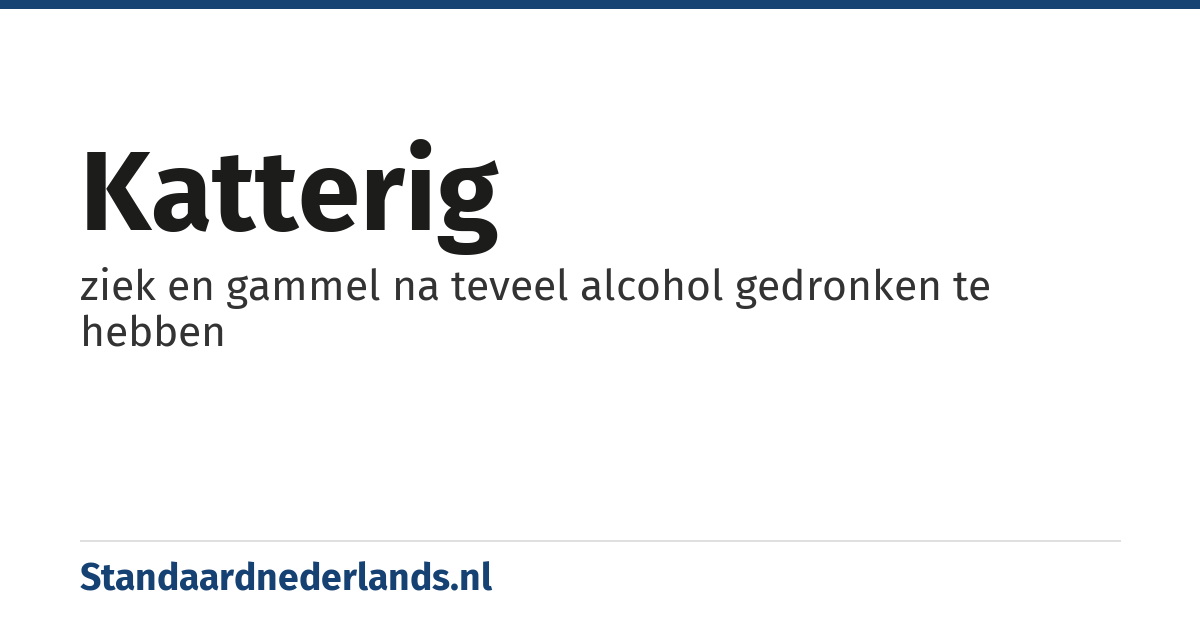 katterig: ziek en gammel na teveel alcohol gedronken te hebben