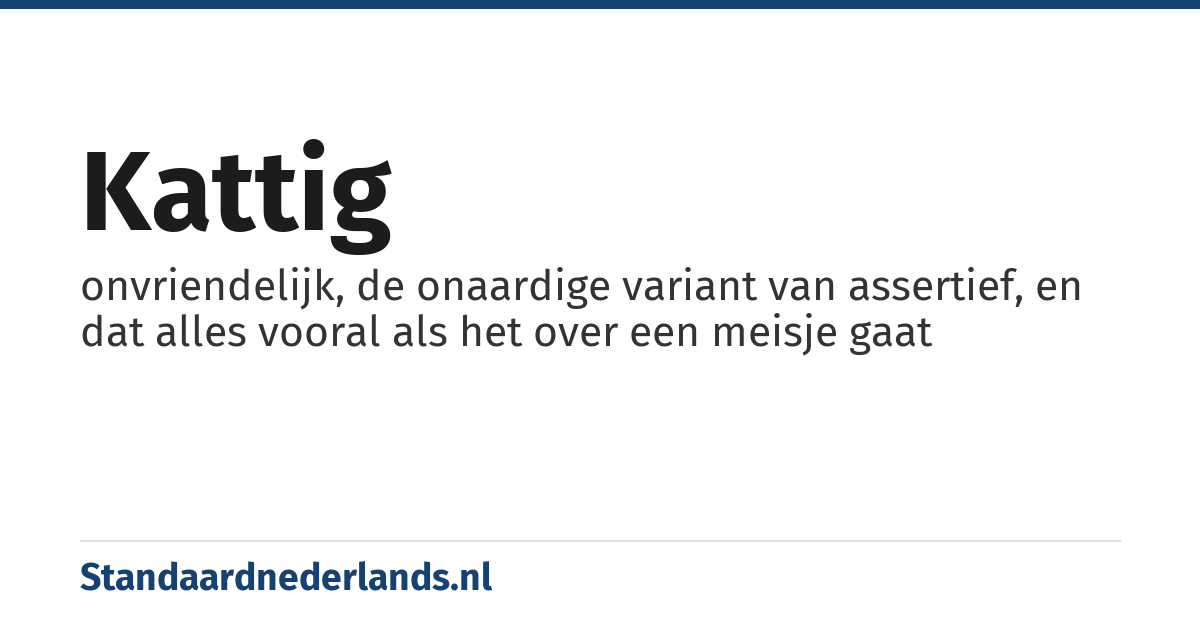 kattig: onvriendelijk, de onaardige variant van assertief, en dat alles vooral als het over een meisje gaat