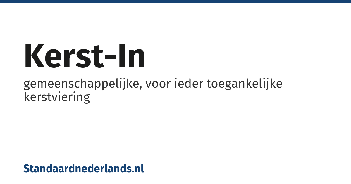 kerst-in: gemeenschappelijke, voor ieder toegankelijke kerstviering