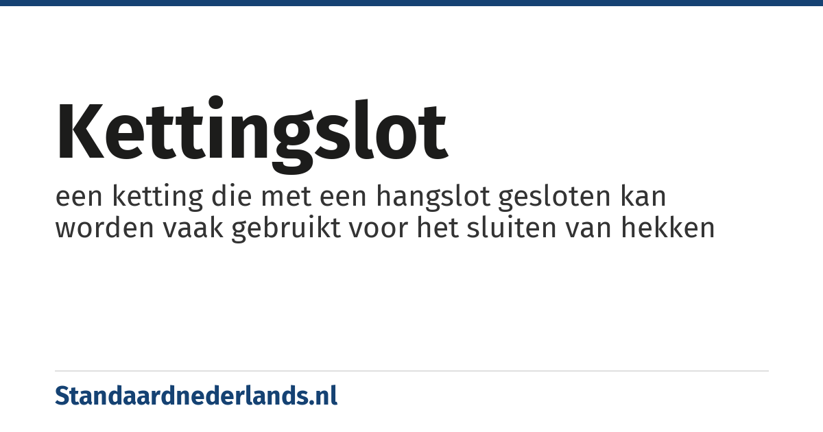 kettingslot: een ketting die met een hangslot gesloten kan worden vaak gebruikt voor het sluiten van hekken
