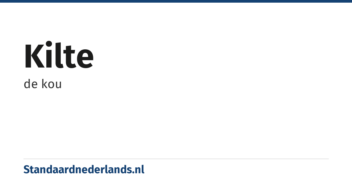 kilte: de kou