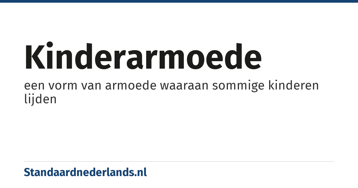 kinderarmoede: een vorm van armoede waaraan sommige kinderen lijden
