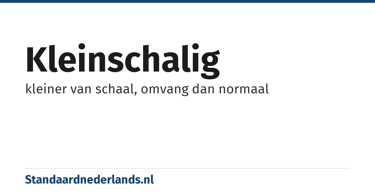 kleinschalig: kleiner van schaal, omvang dan normaal