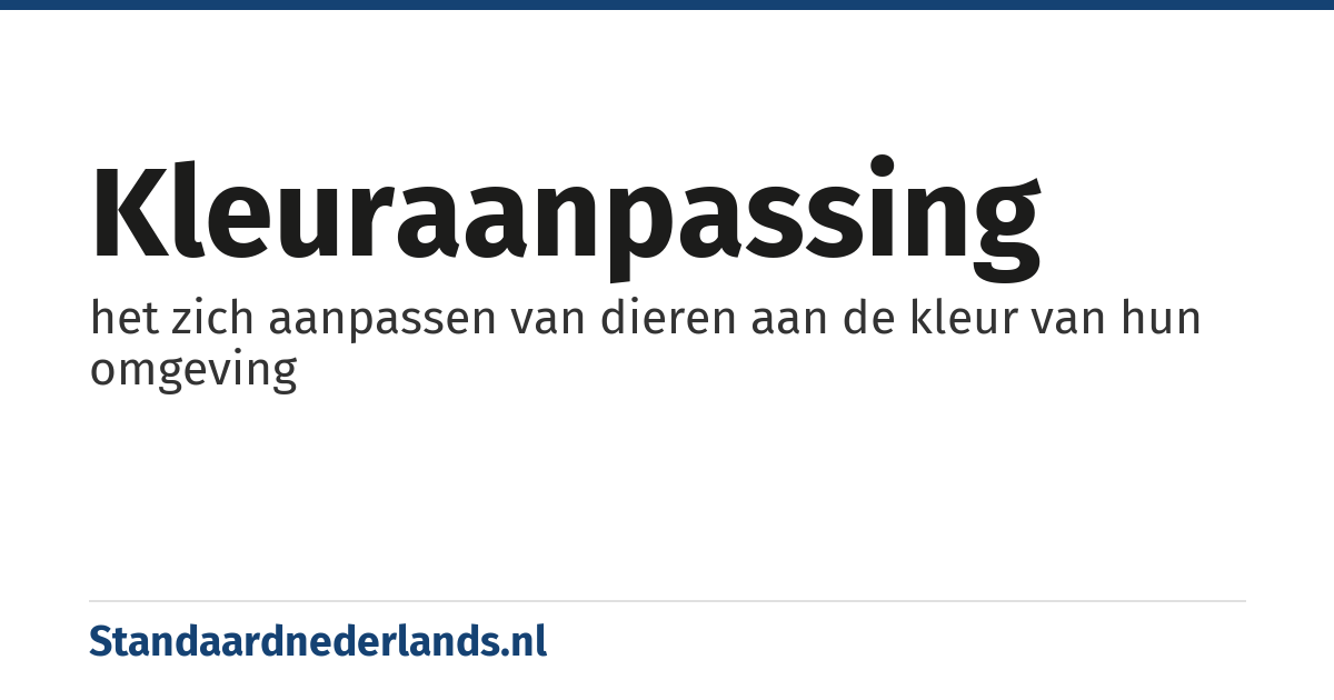 kleuraanpassing: het zich aanpassen van dieren aan de kleur van hun omgeving
