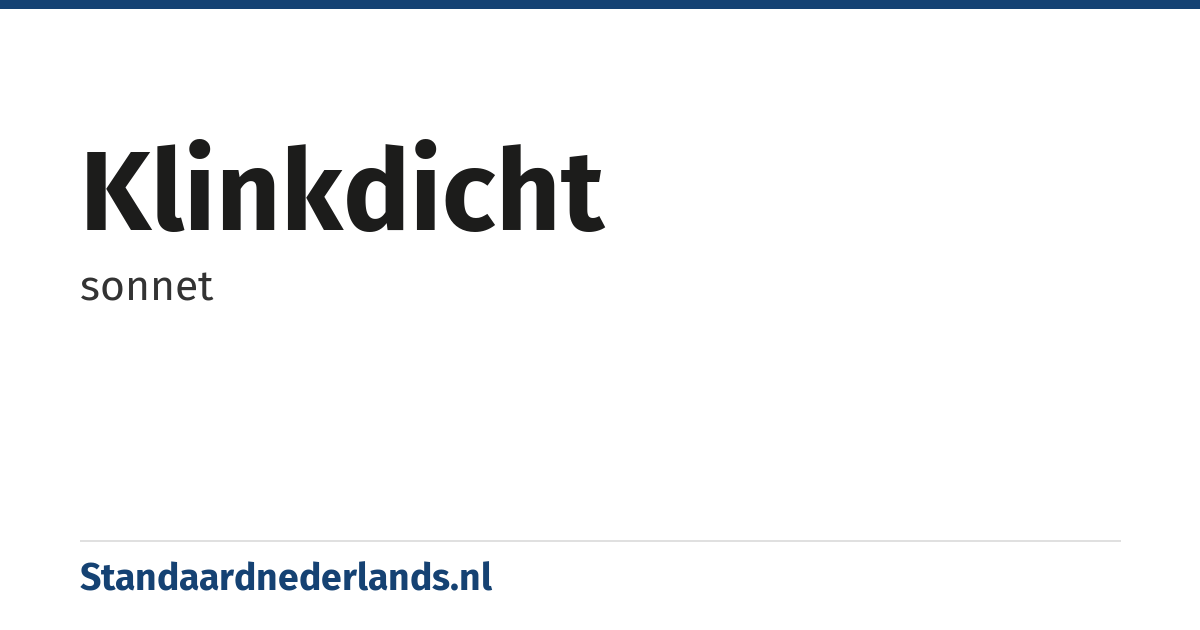 klinkdicht: sonnet