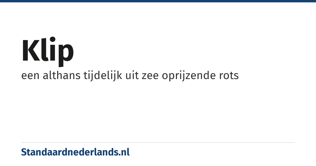 klip: een althans tijdelijk uit zee oprijzende rots