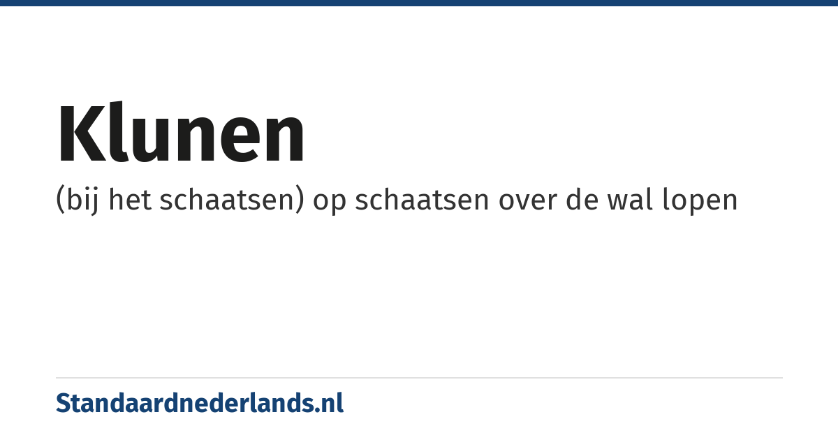 klunen: (bij het schaatsen) op schaatsen over de wal lopen