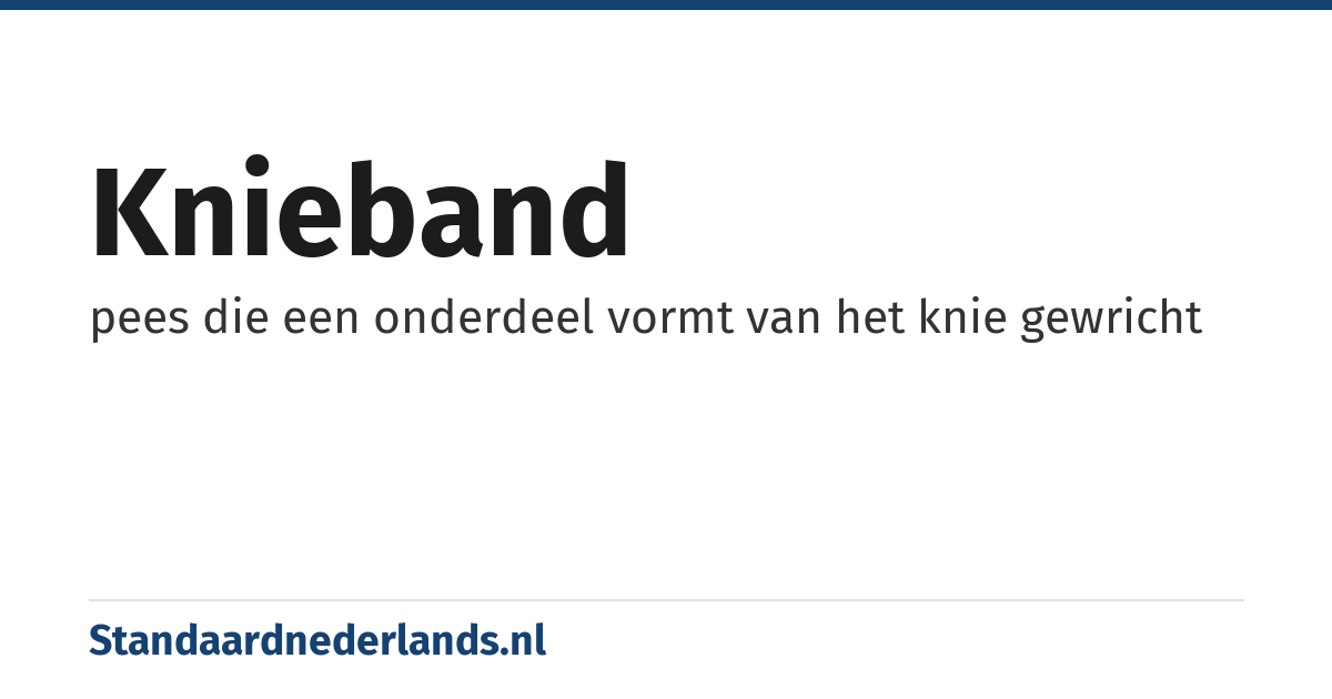 knieband: pees die een onderdeel vormt van het knie gewricht