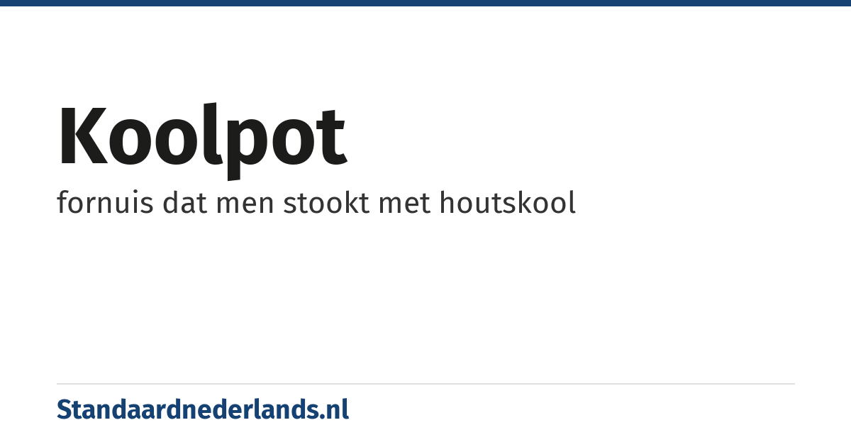 koolpot: fornuis dat men stookt met houtskool