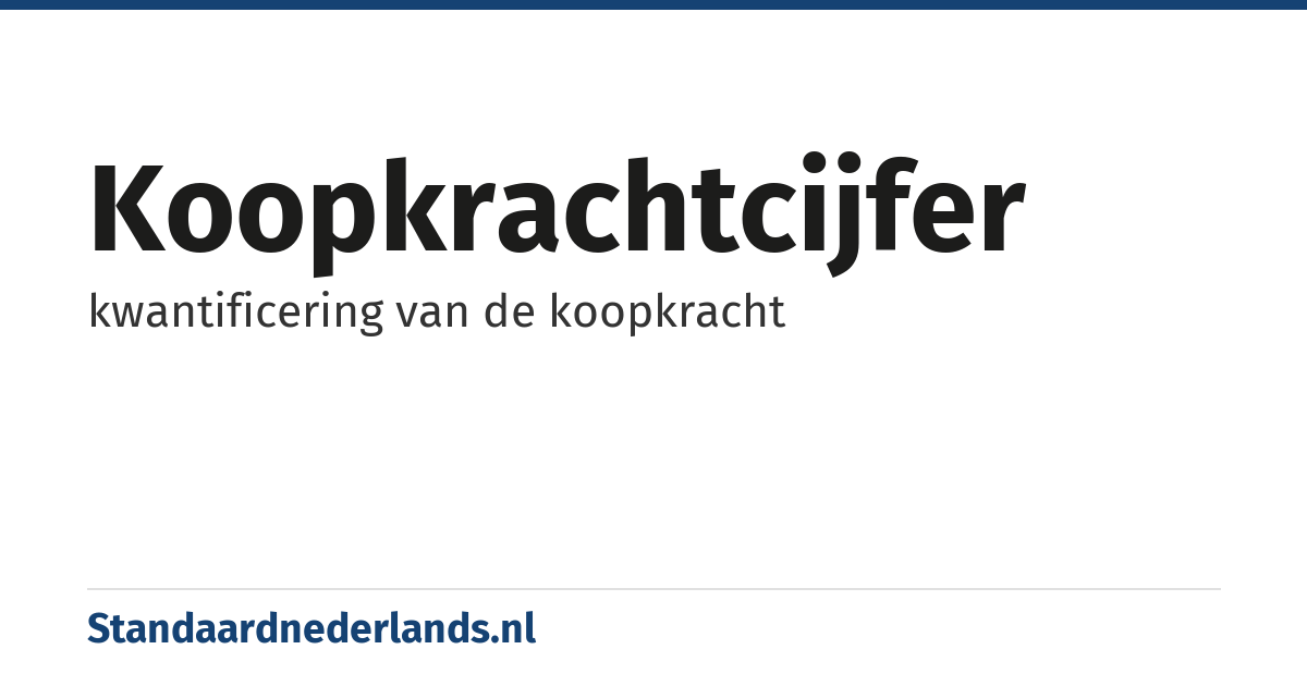 koopkrachtcijfer: kwantificering van de koopkracht