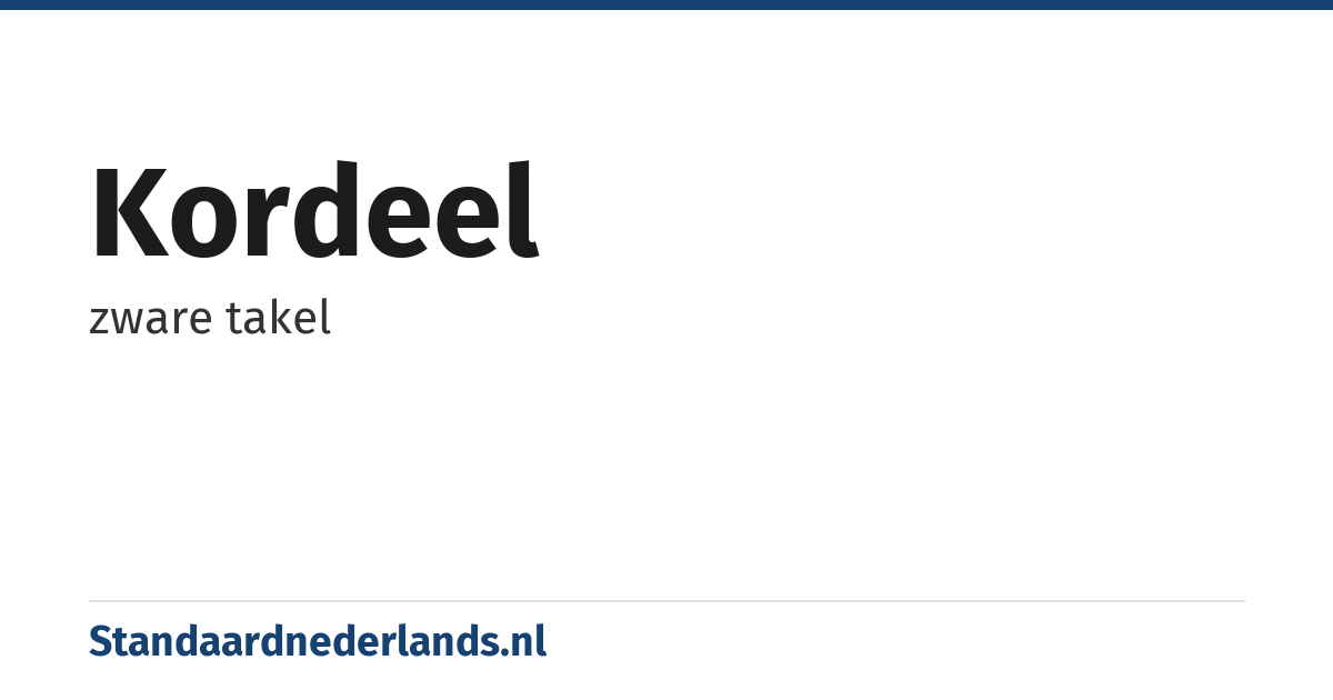 kordeel: zware takel