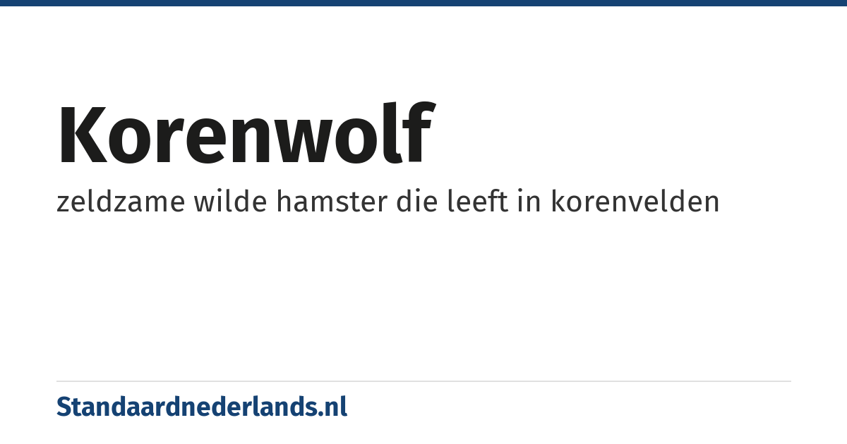 korenwolf: zeldzame wilde hamster die leeft in korenvelden