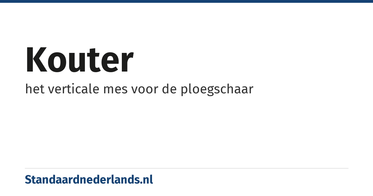 kouter: het verticale mes voor de ploegschaar