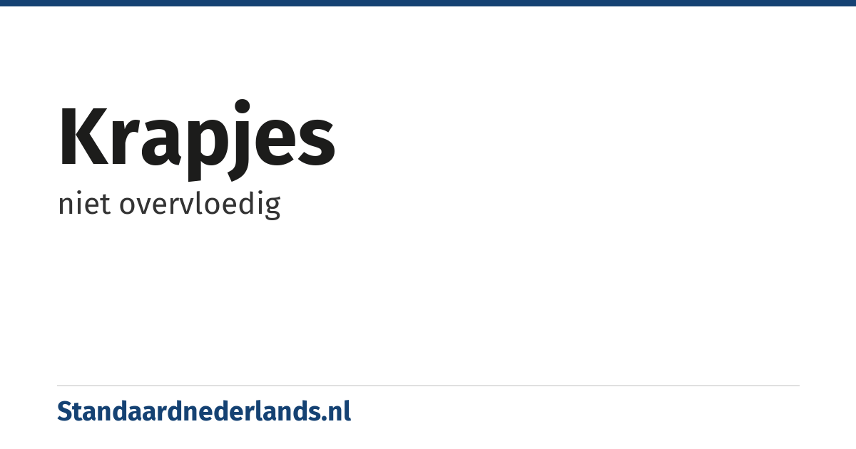 krapjes: niet overvloedig