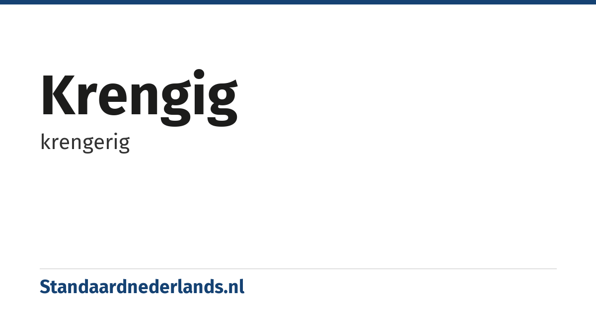 krengig: krengerig