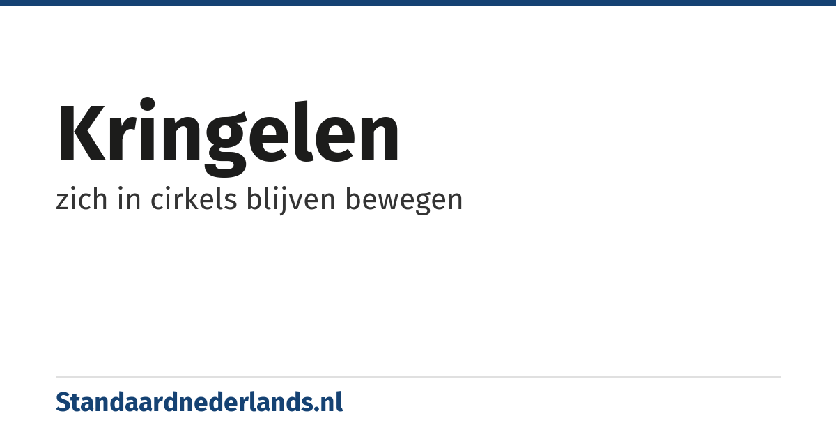 kringelen: zich in cirkels blijven bewegen