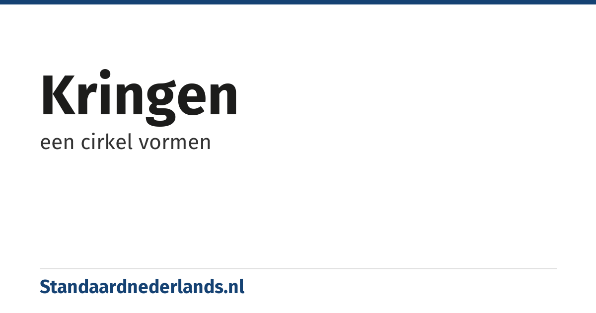kringen: een cirkel vormen