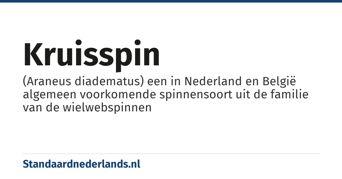 kruisspin: (Araneus diadematus) een in Nederland en België algemeen voorkomende spinnensoort uit de familie van de wielwebspinnen