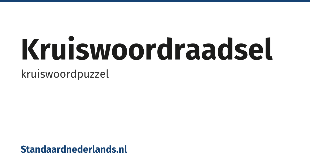 kruiswoordraadsel: kruiswoordpuzzel