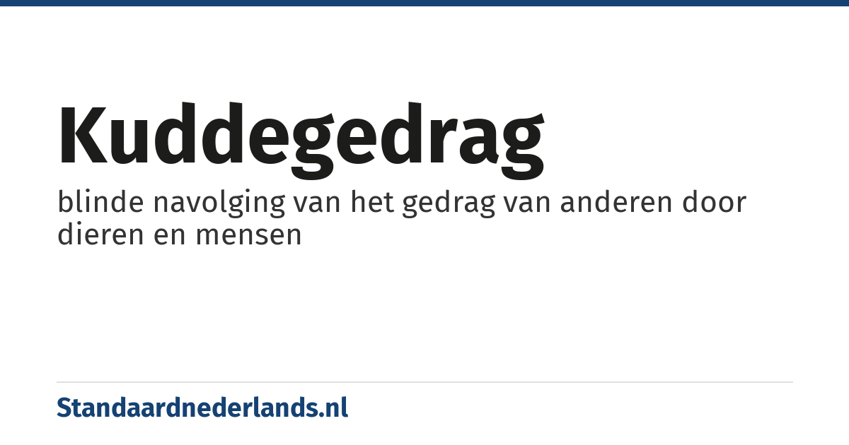 kuddegedrag: blinde navolging van het gedrag van anderen door dieren en mensen