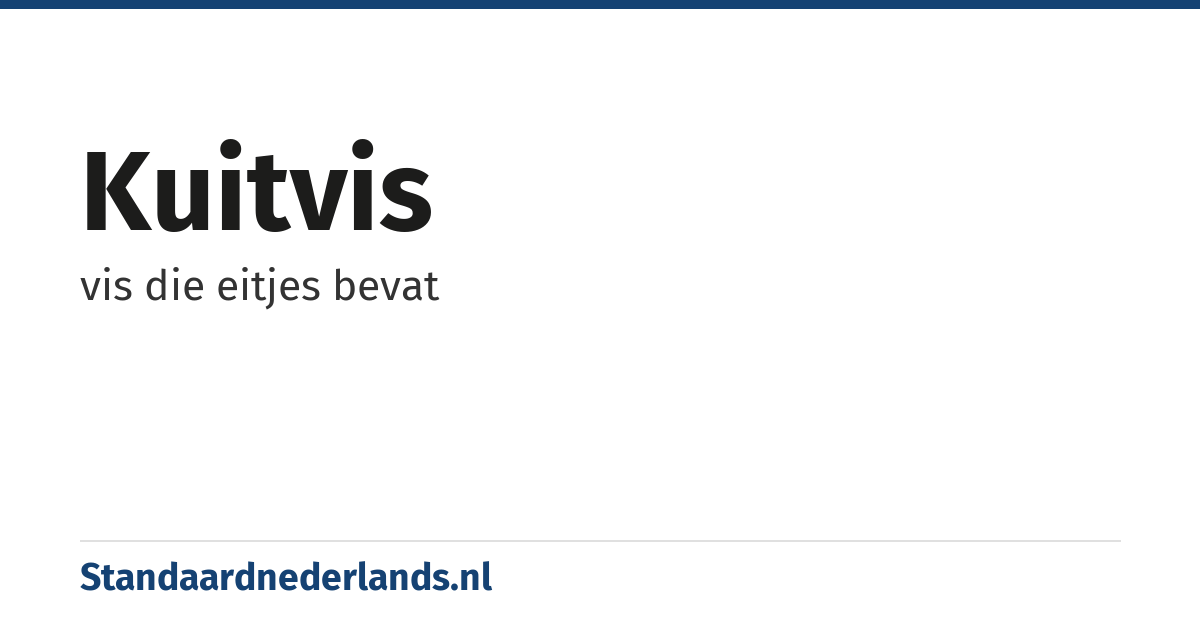 kuitvis: vis die eitjes bevat