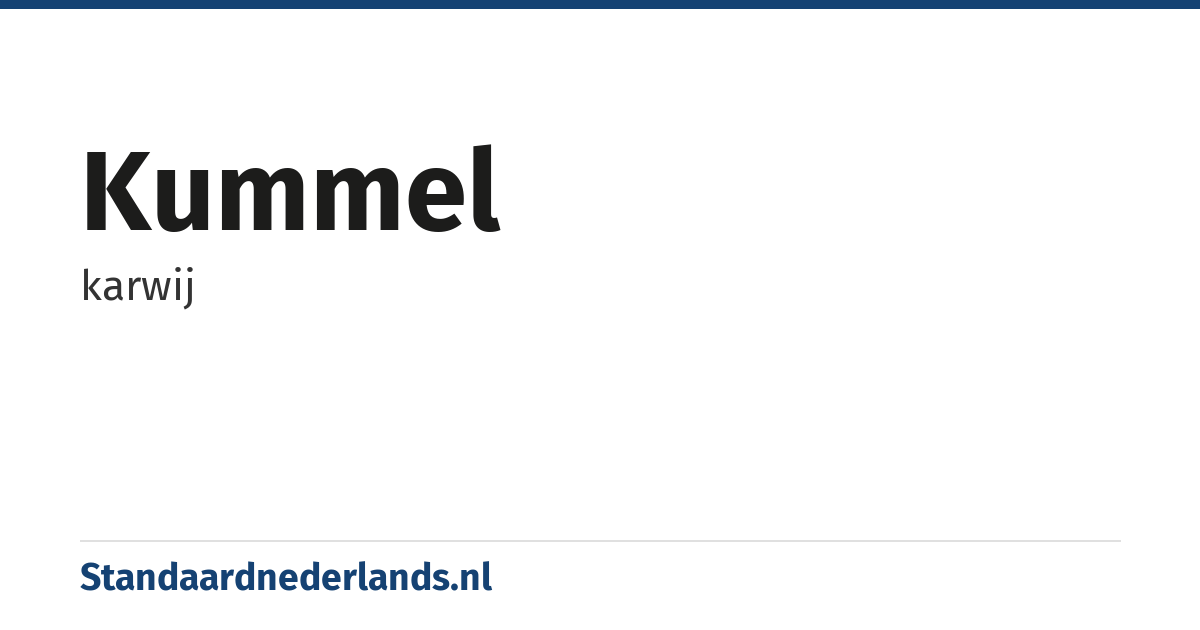 kummel: karwij