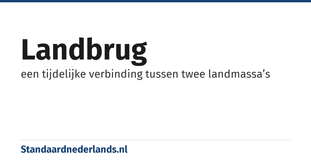 landbrug: een tijdelijke verbinding tussen twee landmassa’s