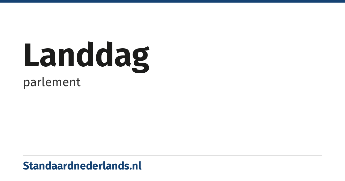 landdag: parlement